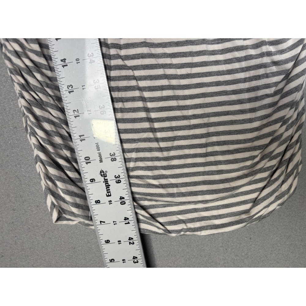 Athleta Dress Womens Small Gray Stripe Ruched Bodycon Knee Length Casual T Shirt - Picture 6 of 11